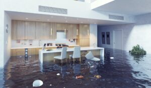 flooded house with water damage in lewisville tx